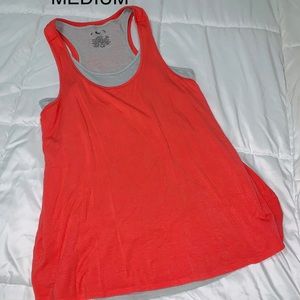 Pink and gray workout athletic top